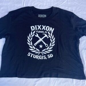 Dixxon Sturgis Flannel Co Cropped BLACK T-Shirt M Women’s